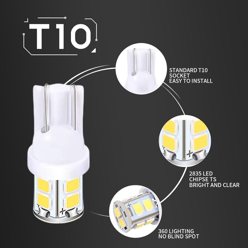 GKmow طقم مصابيح LED للسيارة - 24 قطعة، T10 31 مم 42 مم مصابيح داخلية للسيارة، مصابيح دائرية، استبدال مصابيح LED لمصابيح السقف، خريطة، باب، ضوء ترحيبي، مصابيح لوحة الترخيص (أبيض) - Image 4